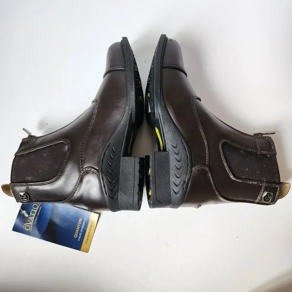 Ovation Quantum Zip Paddock Boots Childs Size 3 Equestrian Brown New With Tags